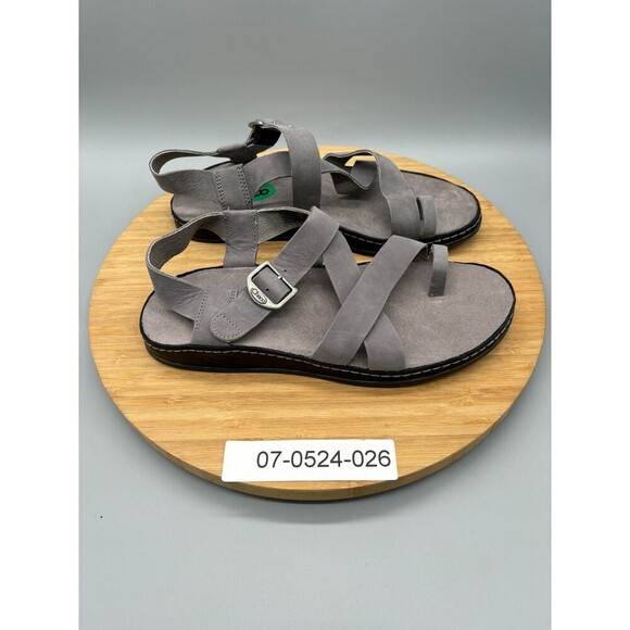 Chaco Wayfarer Sandals Womens Size 8 Gray Leather Loop Buckle Strap On Casual - Picture 9 of 10